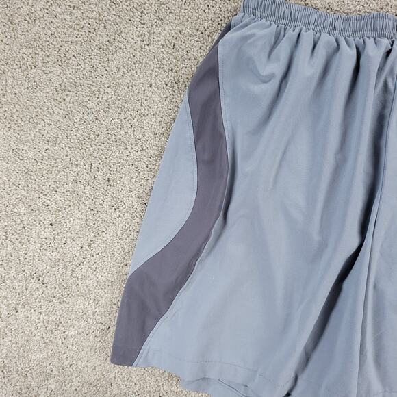 Nike Womens Dri Fit Shorts M Blue Gray Brief Lined Gym Running Active Pull On - Picture 7 of 12